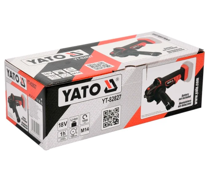 Угловая шлифмашина аккумуляторная (Без АКБ) YATO YT82827 125мм 18В-4