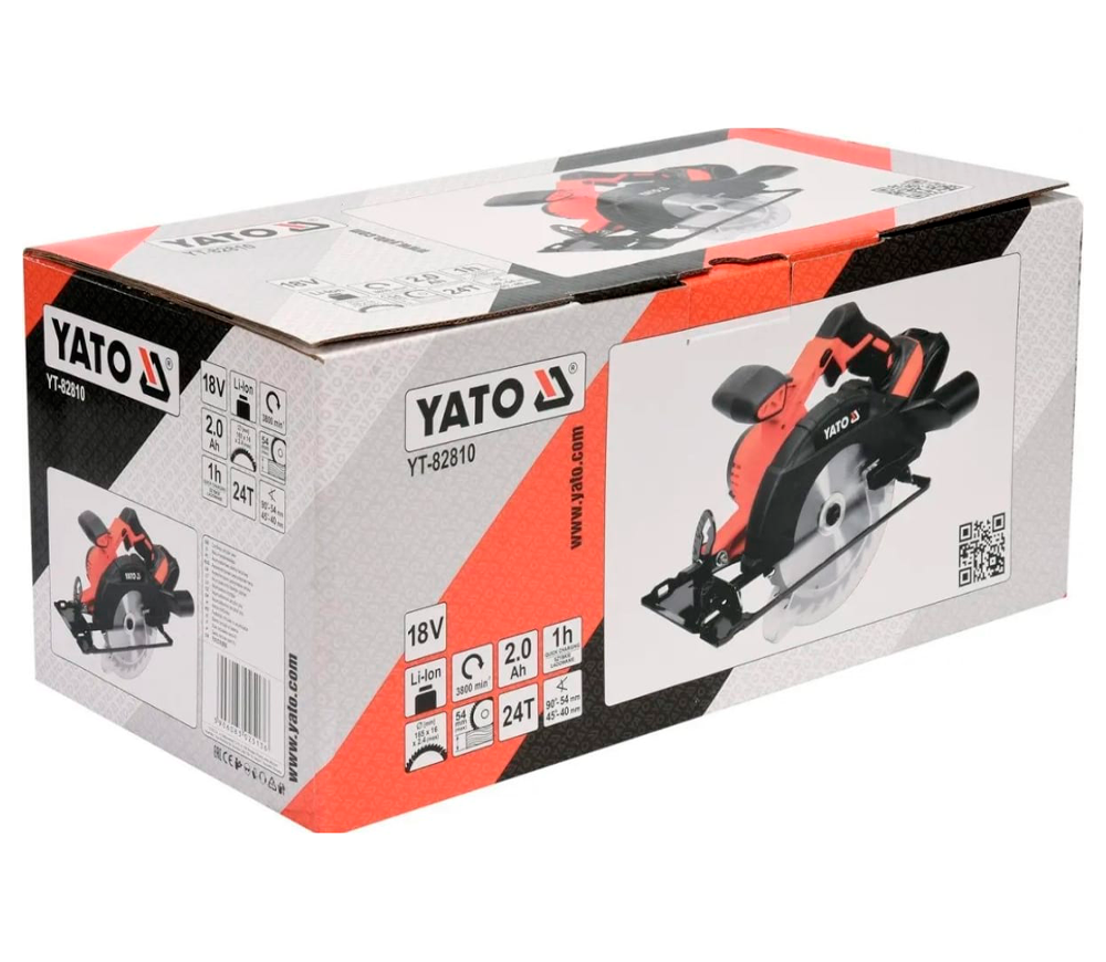 Дисковая пила аккумуляторная YATO YT82810 165мм 18В 2Ач photo 5