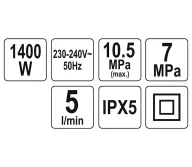 Мойка высокого давления YATO YT85910 1400вт 105бар 300л/ч-5