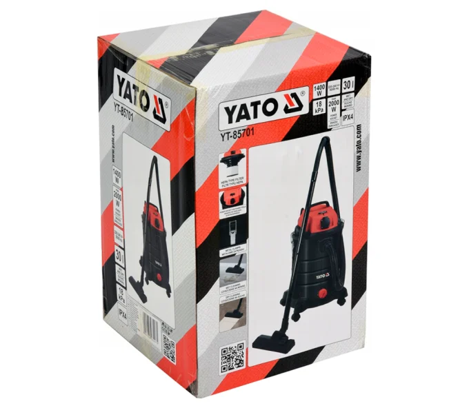 Пылесос промышленный YATO YT85701 1400вт 180мбар 30л-6