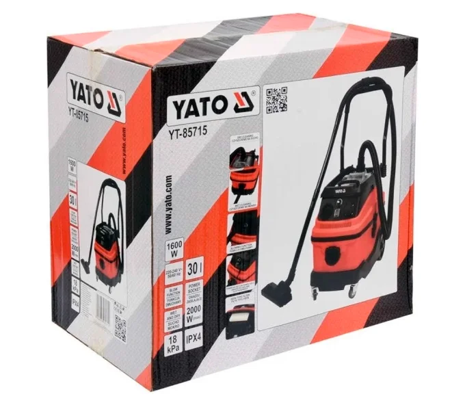 Пылесос промышленный YATO YT85715 1600вт 180мбар 30л-4