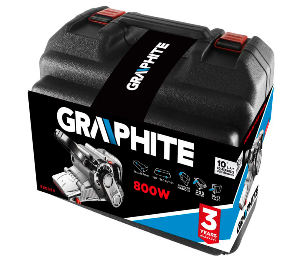 Шлифмашина ленточная GRAPHITE 59G394 800вт 75 мм photo 2