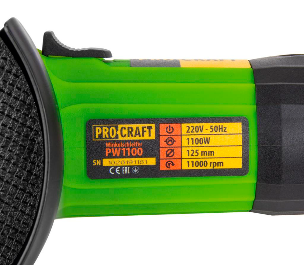 Угловая шлифмашина ProCraft PW1000 1000вт 125мм photo 3