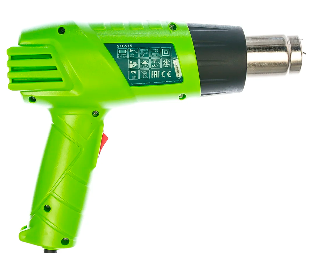 Фен строительный Verto 51G515 1500вт 500°C photo 0