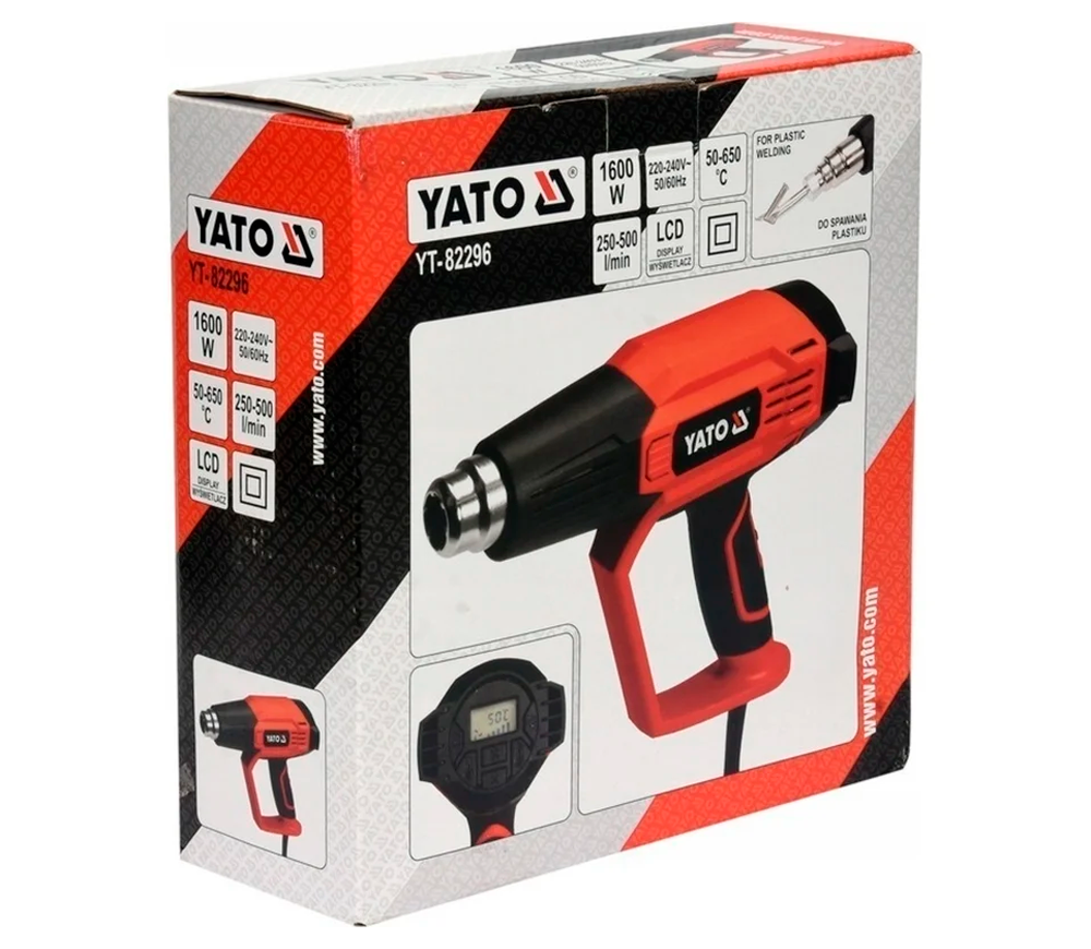 Фен строительный YATO YT82296 1600вт 650°C photo 4