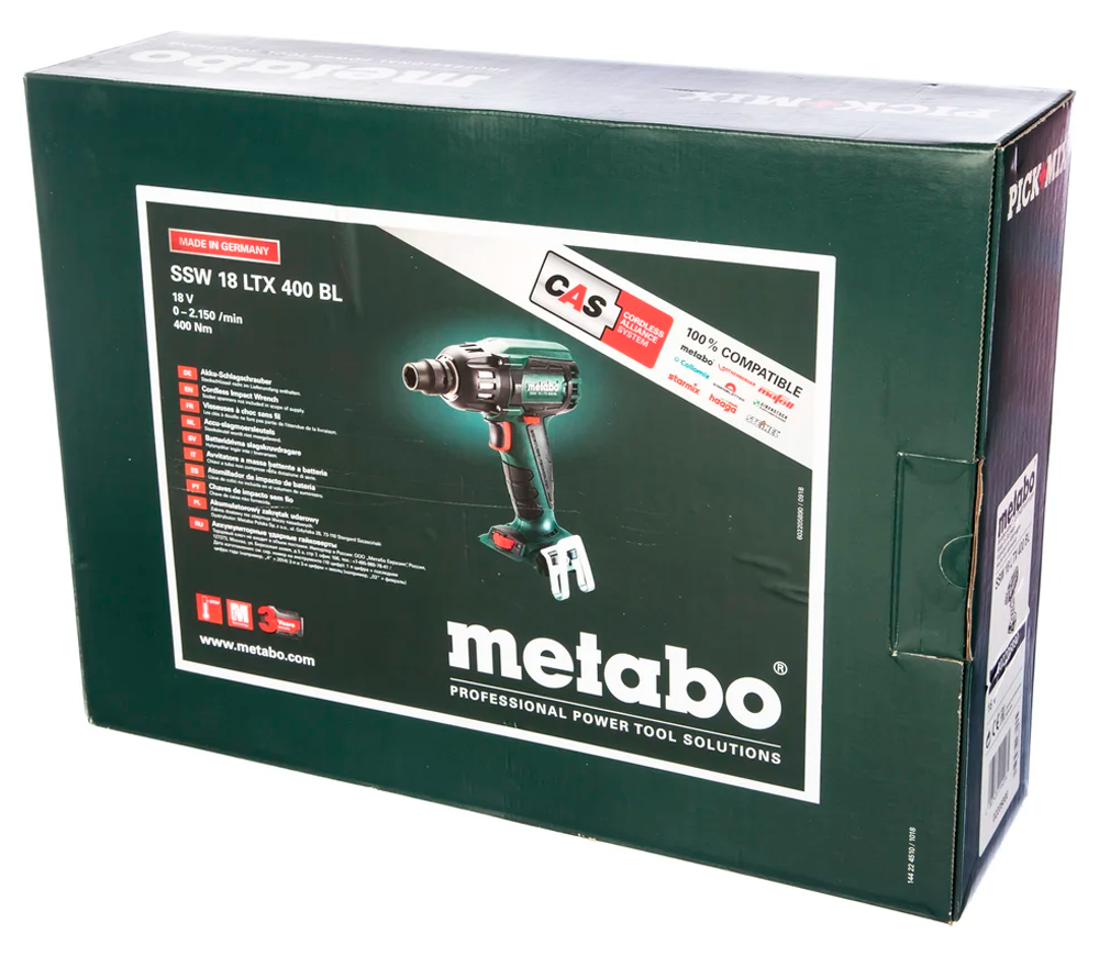 Mașină de înșurubat cu impact cu acumulator (fără bat) METABO SSW 18 LTX 400 BL 620Nm photo 5