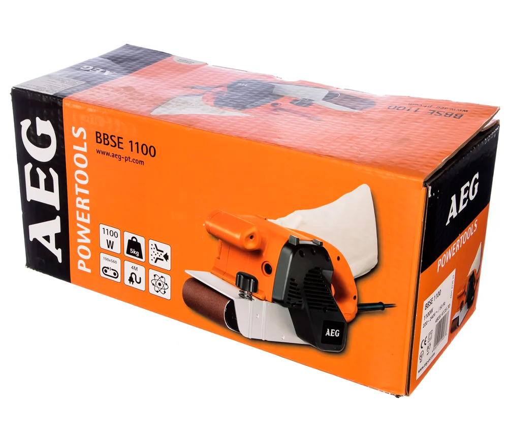 Шлифмашина ленточная AEG BBSE 1100E 1100вт 100 мм photo 4