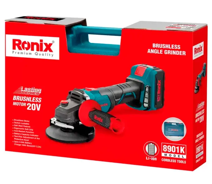 Угловая шлифмашина аккумуляторная RONIX 8901K 115 20В 4Ач-10