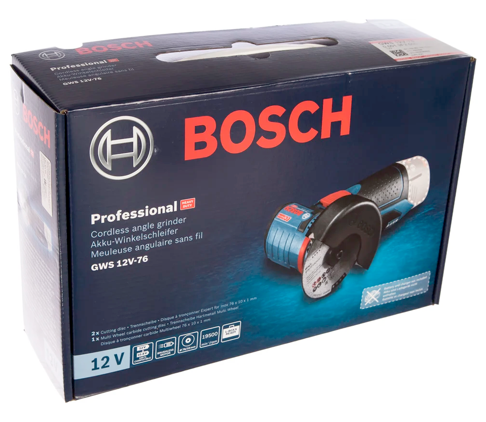 Polizor unghiular cu acumulator (fără bat) BOSCH GWS 12V-76 76mm 12V photo 4