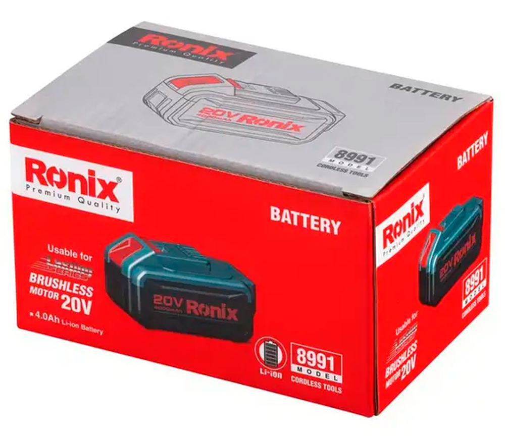 Аккумулятор RONIX 8991 Слайдер 20В 4Ач photo 7