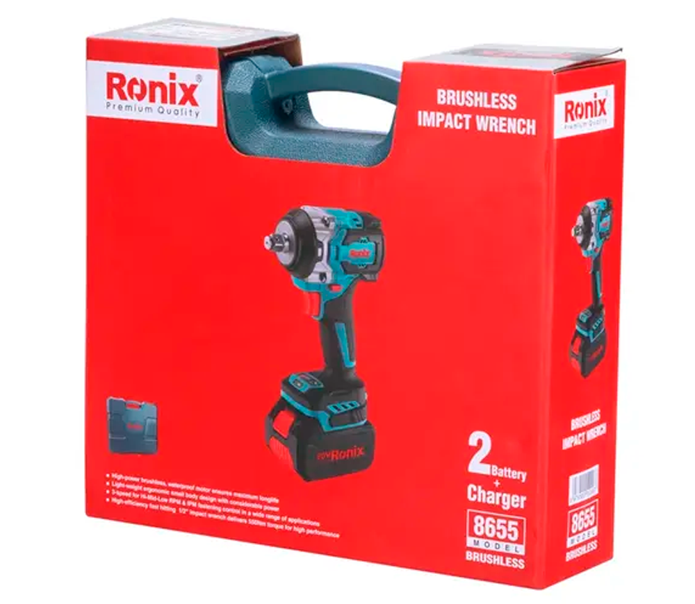 Mașină de înșurubat cu impact cu acumulator RONIX 8655 20V 4Ah 500Nm photo 2