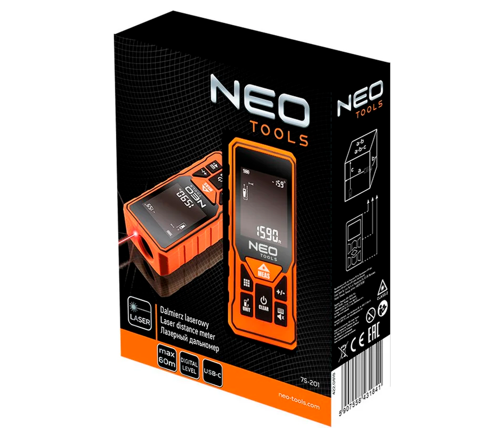 Telemetru NEO TOOLS 75-201 60m IP65 photo 3