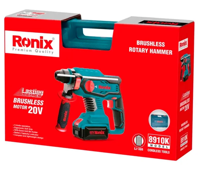 Ciocan rotopercutor cu acumulator RONIX 8910K 2.2J 20V 4Ah-9