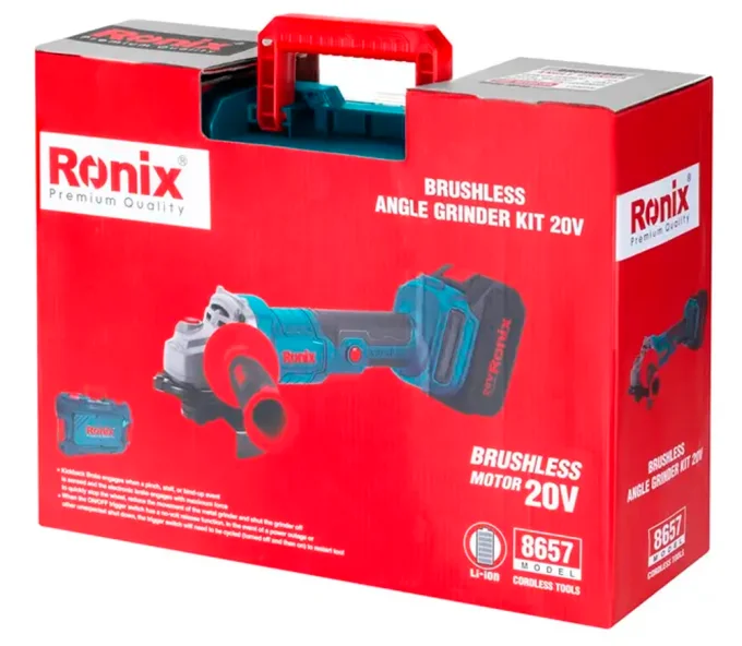 Угловая шлифмашина аккумуляторная RONIX 8657 125мм 20В 4Ач-12