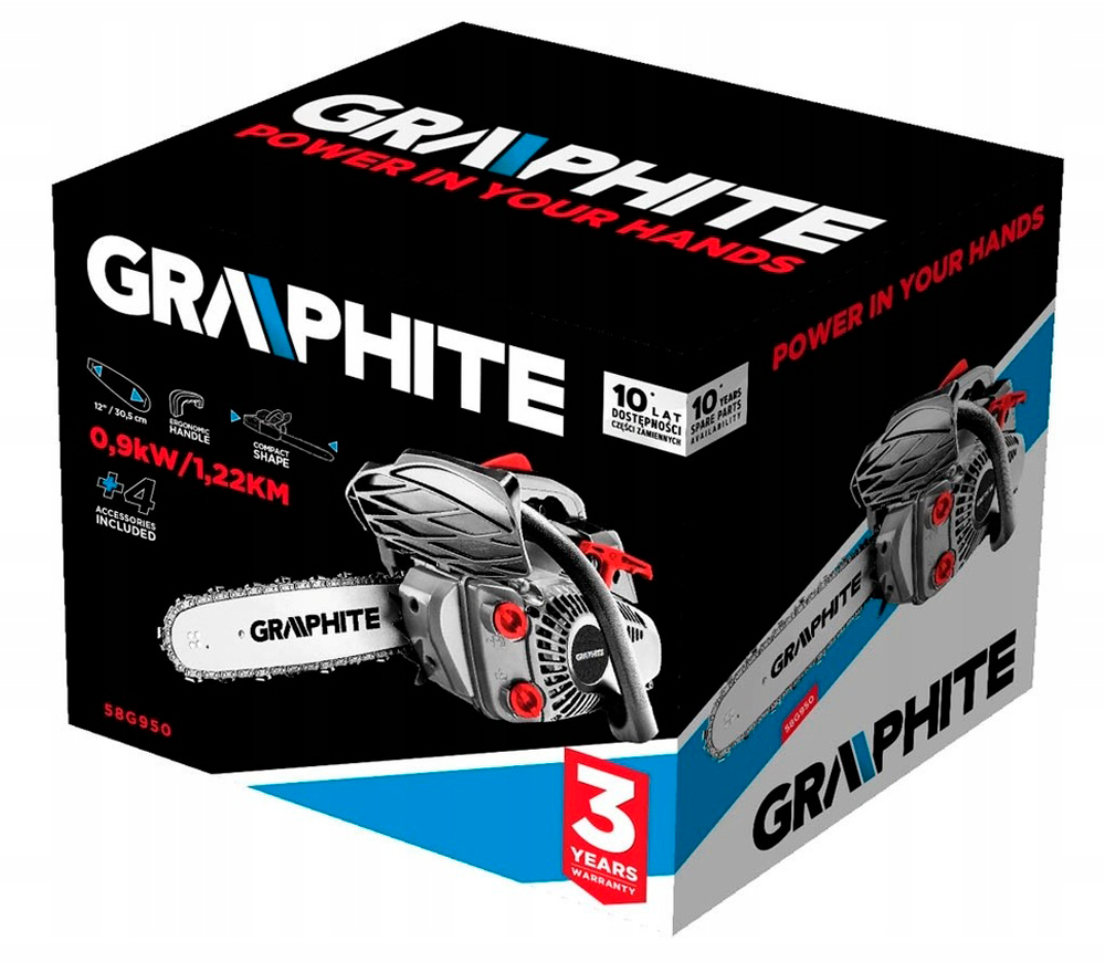 Fierăstrău cu lanț pe benzină GRAPHITE 58G950 305mm 25.4cm3 photo 5