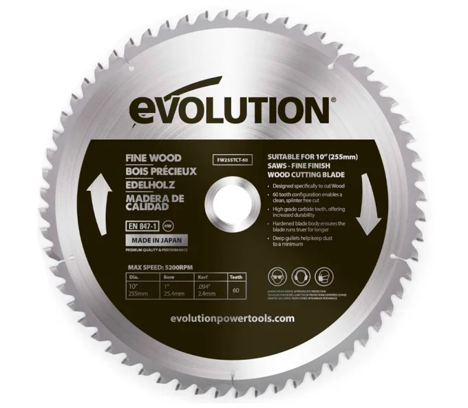 Disc pentru fierastrau electric EVOLUTION FW255TCT-60 255mm 2.4mm-1