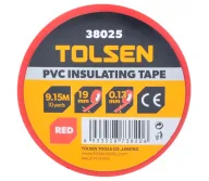 Bandă izolantă Tolsen 38025 PVC Roșu 9.15m 19mm-2