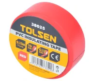 Bandă izolantă Tolsen 38025 PVC Roșu 9.15m 19mm-1