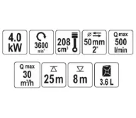 Motopompă cu benzină YATO YT85401 30000l/h 5.9cp-3