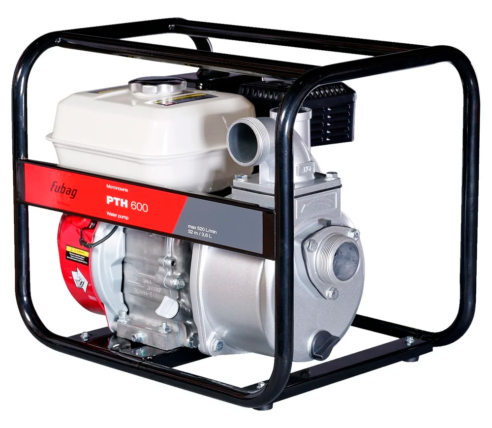 Мотопомпа бензиновая FUBAG PTH 600(Honda) 36000л/ч 3.8лс photo 4