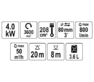 Motopompă cu benzină YATO YT85402 50000l/h 5.9cp-4