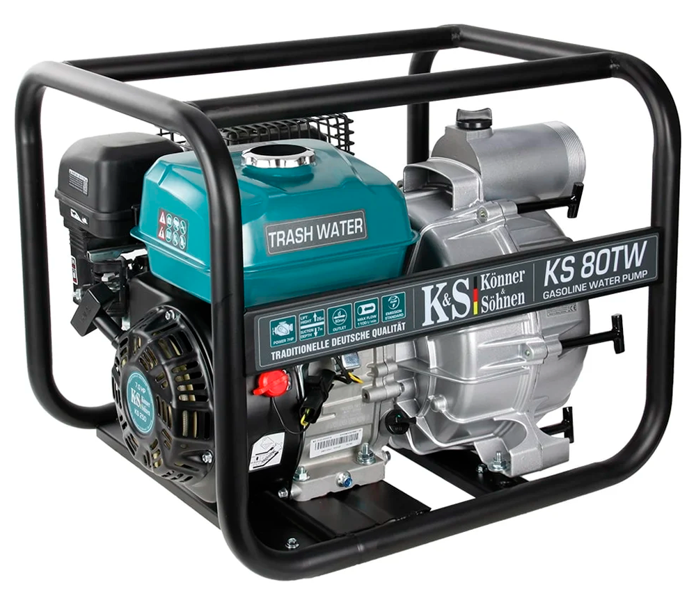 Мотопомпа бензиновая Könner&Söhnen KS80TW 66000л/ч 7лс photo