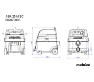 Aspirator industrial METABO ASR 25 M SC 1400w 270mbar 25L-5