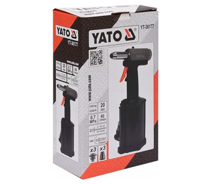 Пневматический заклёпочник YATO YT36177 4-6.4мм 7бар-5