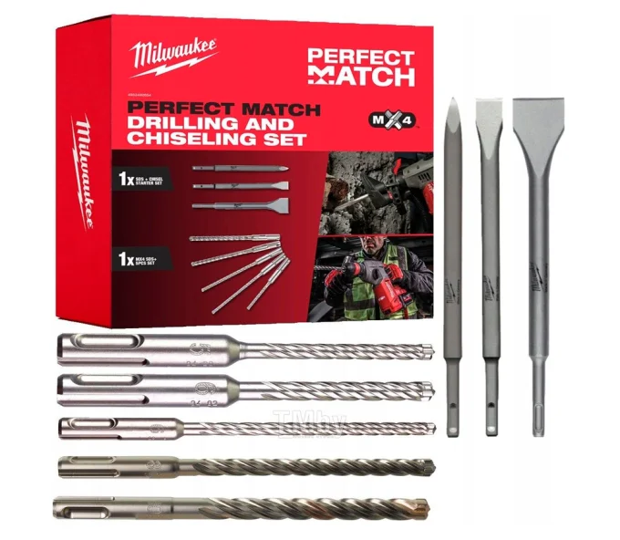 Set de burghie pe beton MILWAUKEE SDS Plus Perfect Match MX4 5-18mm x 160-250mm-1