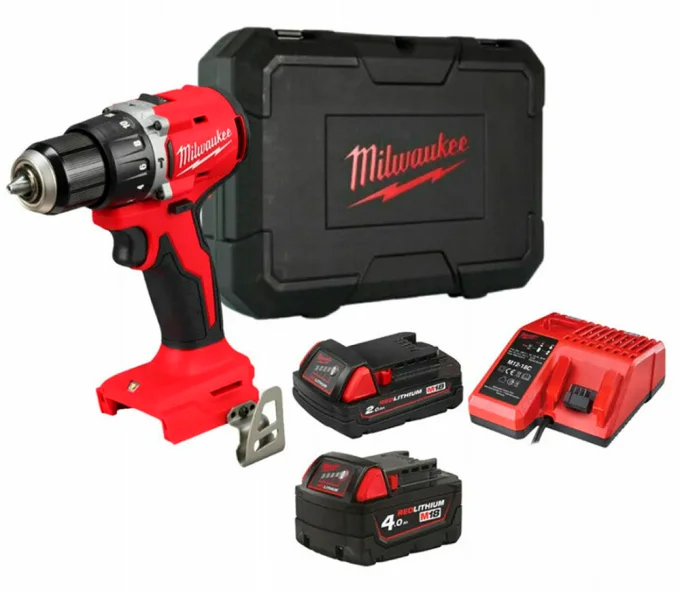 Шуруповёрт аккумуляторный ударный MILWAUKEE M18 BLPDRC-422C 18В 2+4Ач-1