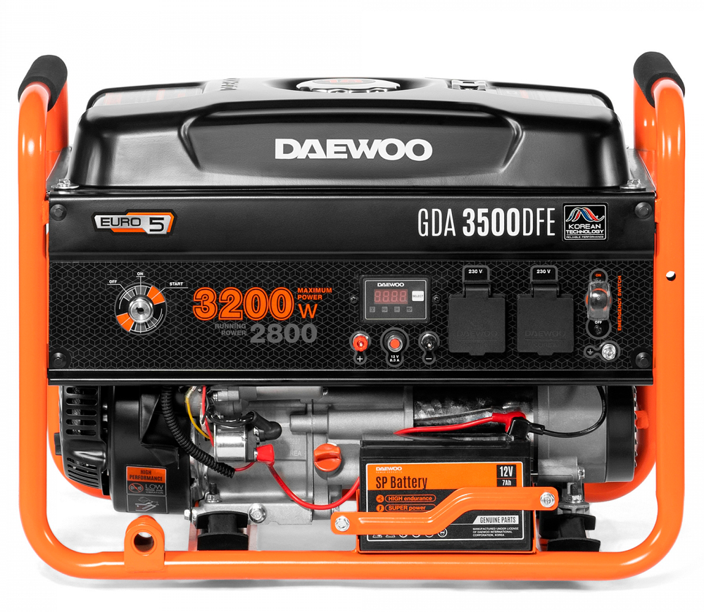 Generator electric DAEWOO GDA 3500DFE 3.2kw Benzină/Gaz AVR photo 3