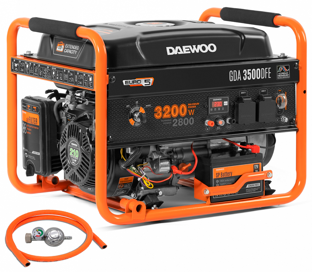 Generator electric DAEWOO GDA 3500DFE 3.2kw Benzină/Gaz AVR photo