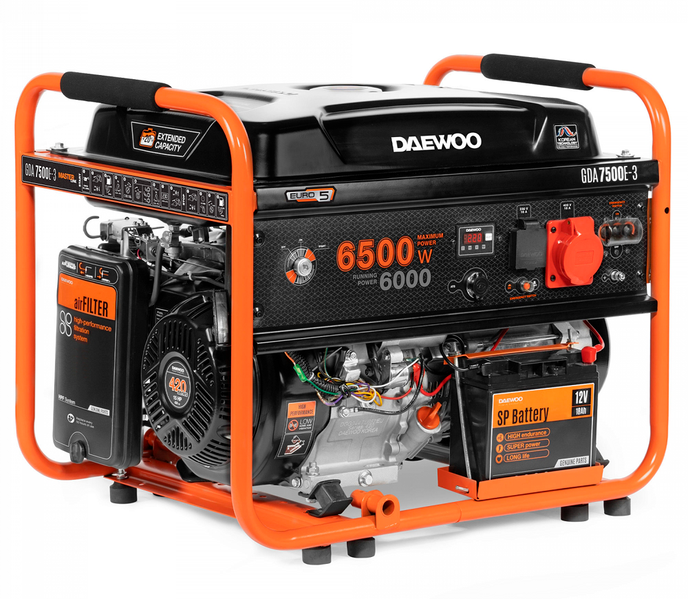 Generator electric DAEWOO GDA 7500E-3 6.5kw Benzină AVR photo