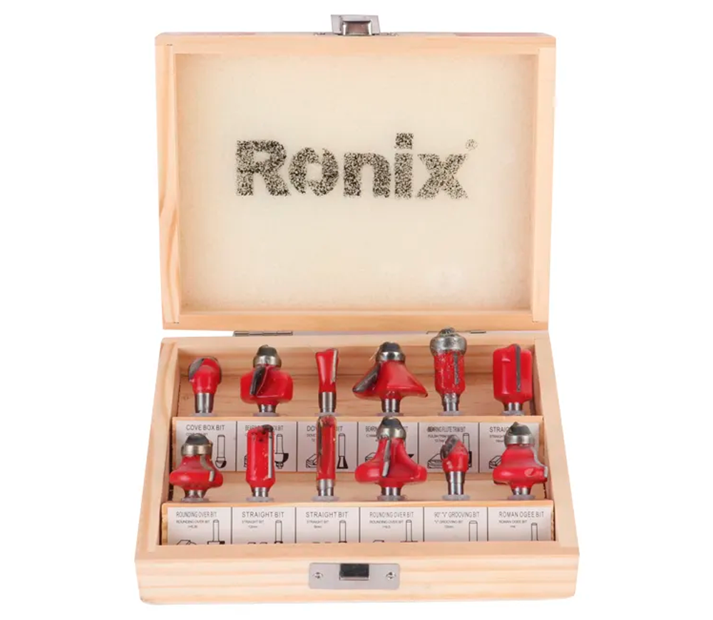 Набор 12 фрез по дереву RONIX RH-5341 4-45мм Ø6 мм photo 1