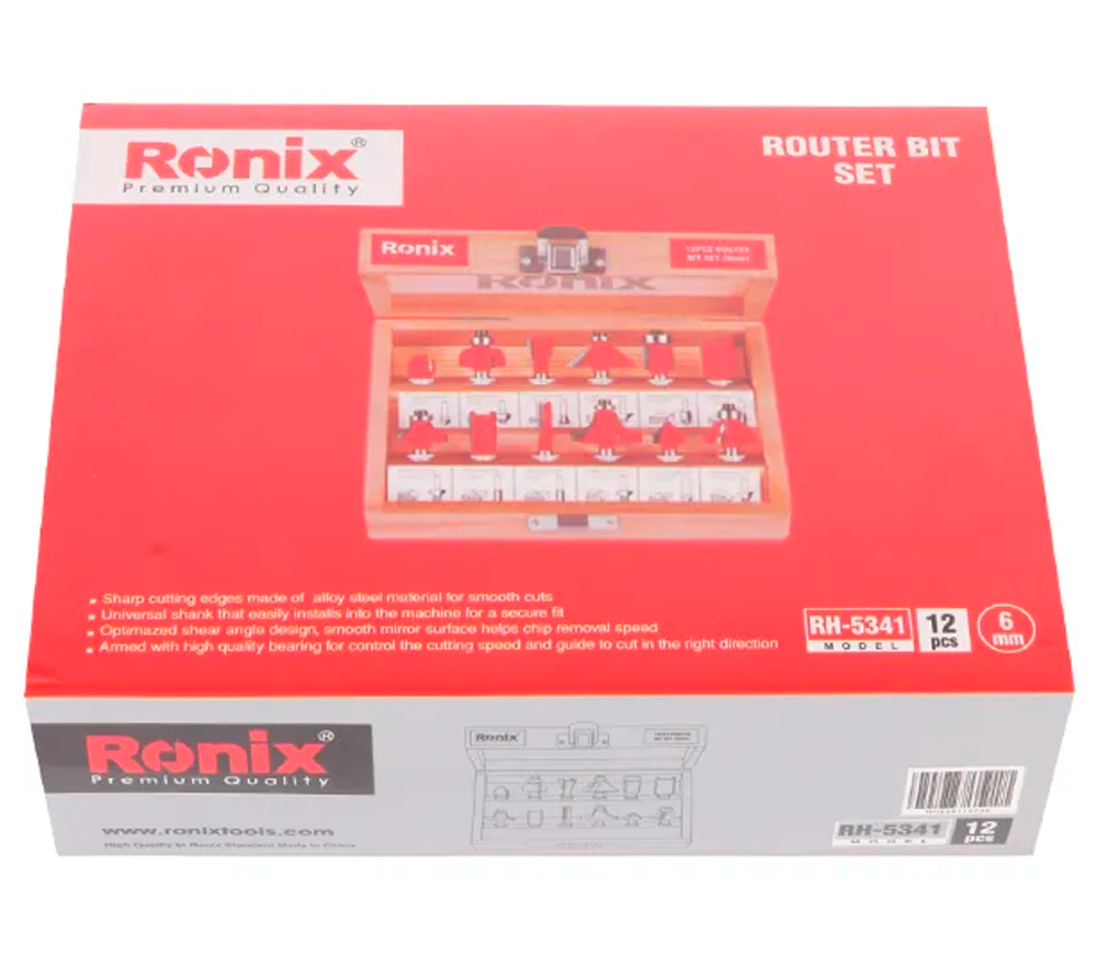 Набор 12 фрез по дереву RONIX RH-5341 4-45мм Ø6 мм photo 4