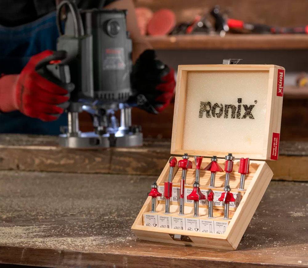 Набор 12 фрез по дереву RONIX RH-5341 4-45мм Ø6 мм photo 5