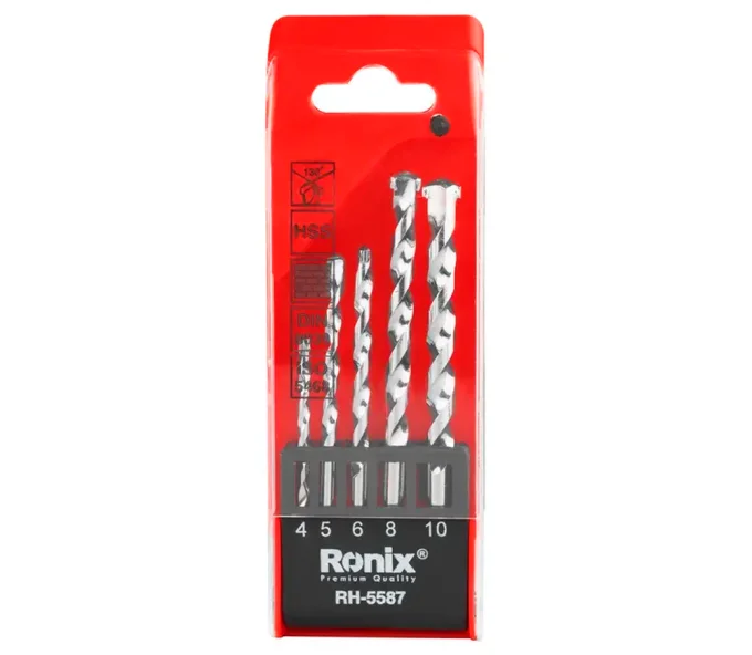 Set de burghie pentru beton RONIX RH-5587 4-10mm HSS TG8-2