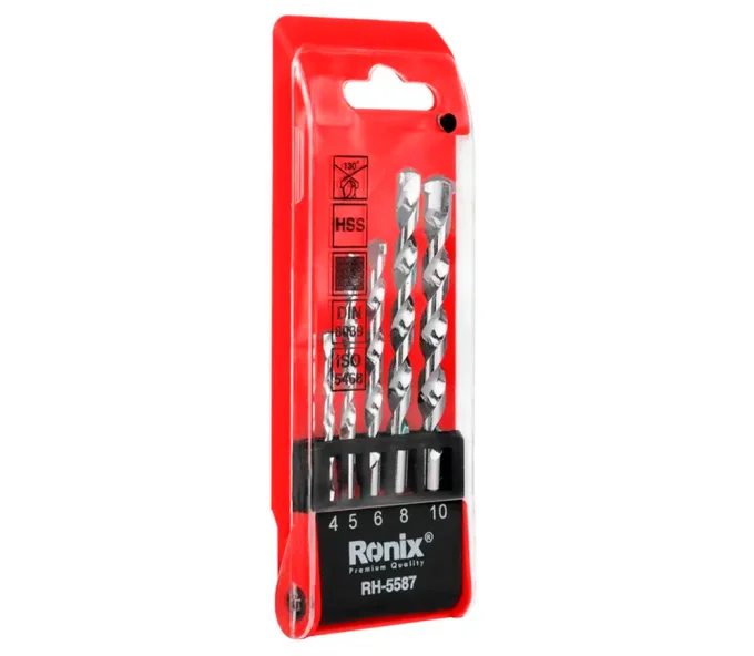 Set de burghie pentru beton RONIX RH-5587 4-10mm HSS TG8-1