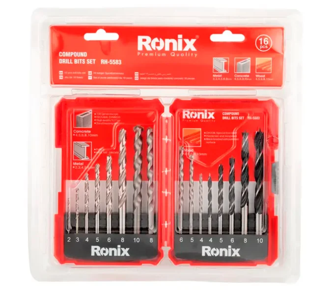Set universal de burghiuri RONIX RH-5583 2-10mm HSS-3
