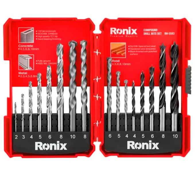 Set universal de burghiuri RONIX RH-5583 2-10mm HSS-1