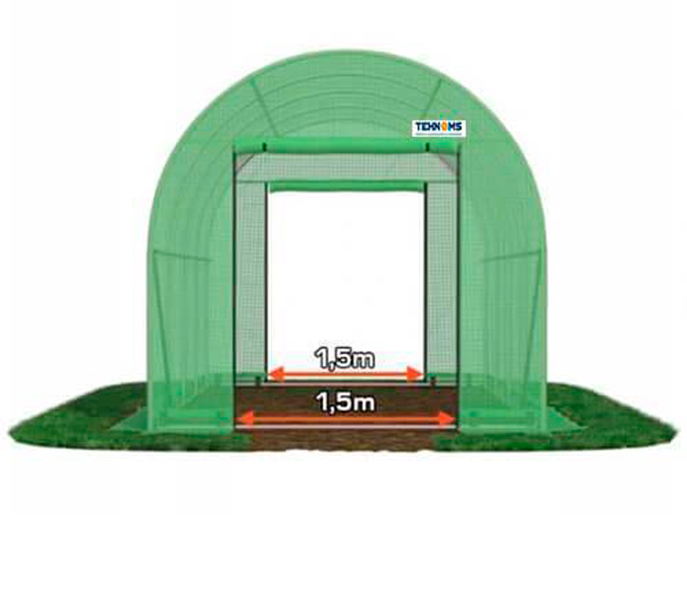 Seră arcuită TEHNO-MS 10x4x2.5 m 40m² Verde photo 0