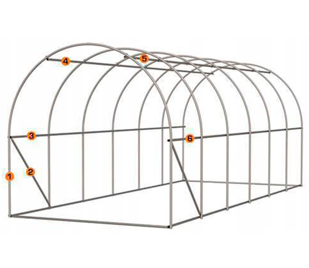 Теплица арочная TEHNO-MS 6x3x2.5 м 18м² Зелёная photo 0