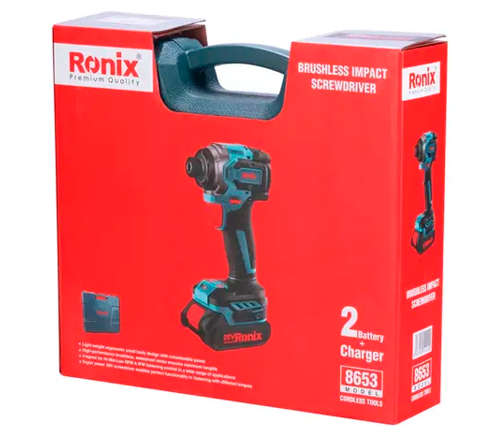 Винтовёрт аккумуляторный ударный RONIX 8653 20В 2Ач photo 1