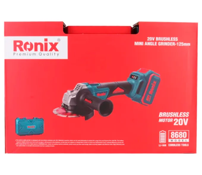 Угловая шлифмашина аккумуляторная RONIX 8680 125мм 20В 4Ач-3