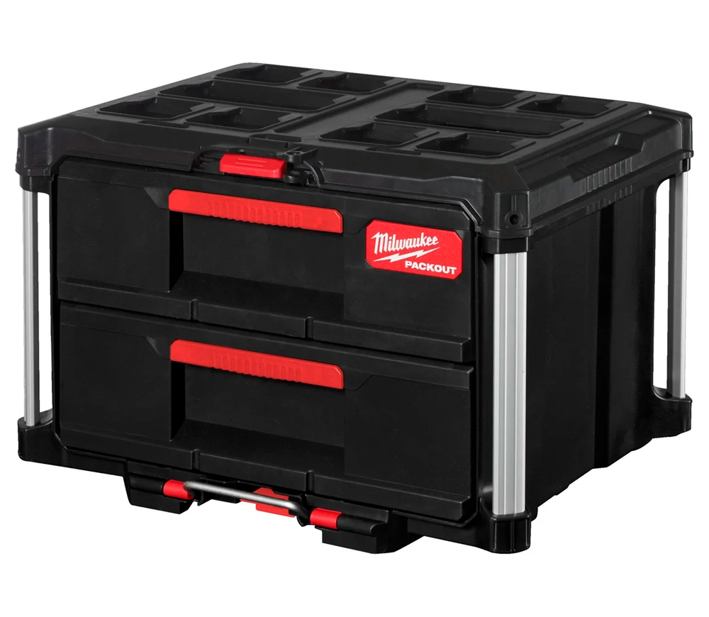 Sertar cu 2 compartimente glisante MILWAUKEE PACKOUT Drawer Tool Box Plastic photo 0
