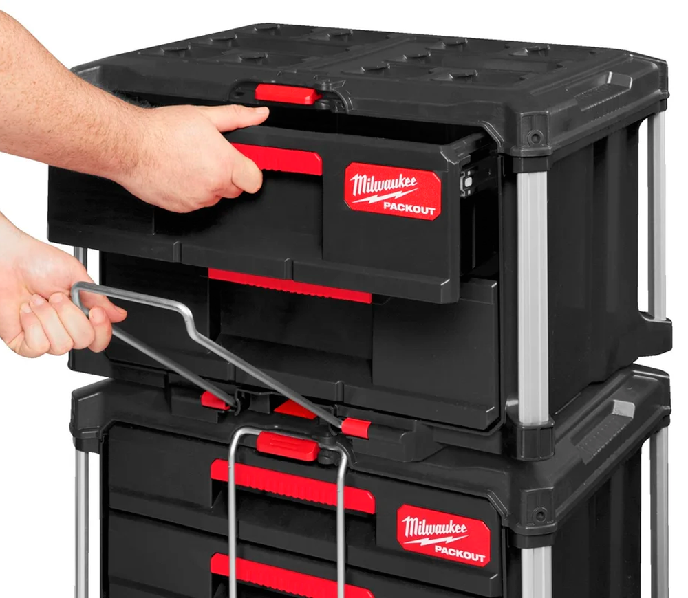 Sertar cu 2 compartimente glisante MILWAUKEE PACKOUT Drawer Tool Box Plastic photo 2