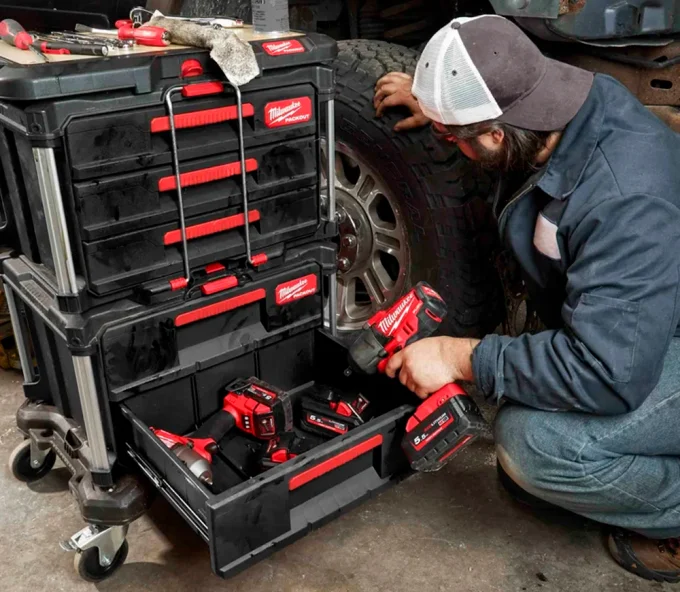 Ящик с 2-мя выдвижными отсеками MILWAUKEE PACKOUT Drawer Tool Box Пластик-7