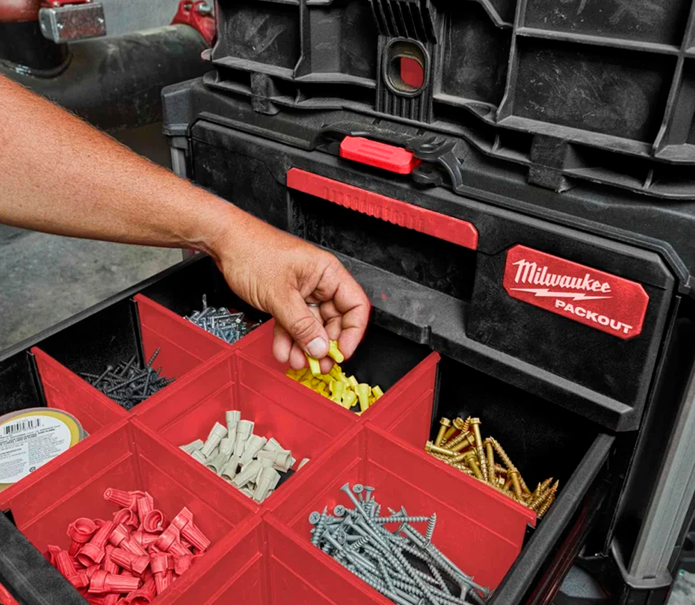 Sertar cu 2 compartimente glisante MILWAUKEE PACKOUT Drawer Tool Box Plastic photo 6