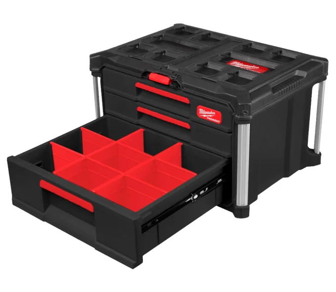 Ящик с выдвижными отсеками MILWAUKEE PACKOUT 2+1 Пластик-3