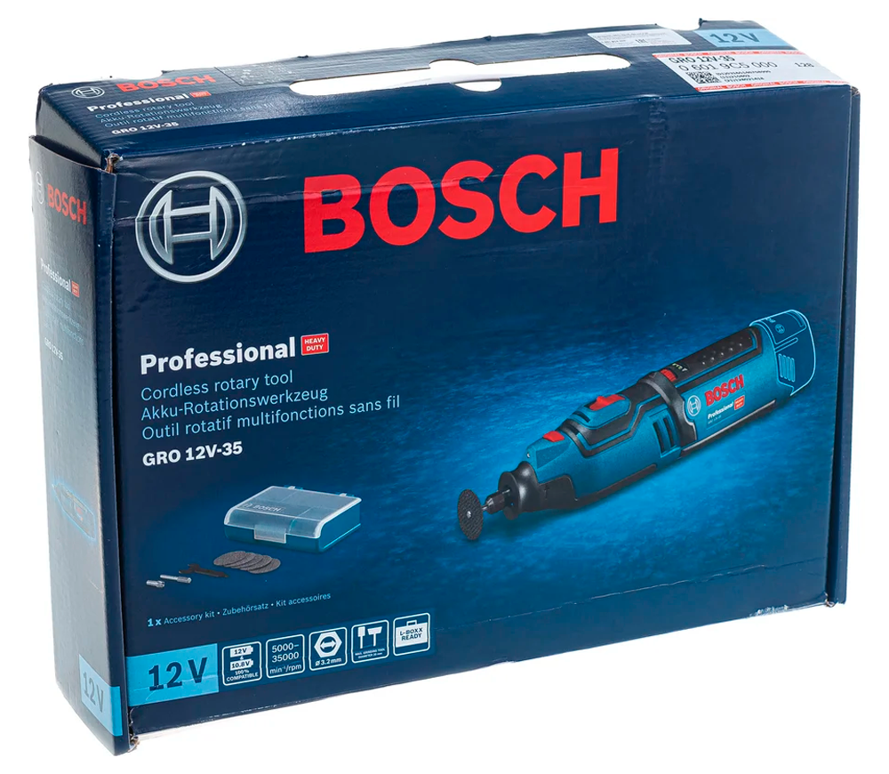 Шлифмашина прямая аккумуляторная (без АКБ) BOSCH GRO 12V-35 12В photo 7